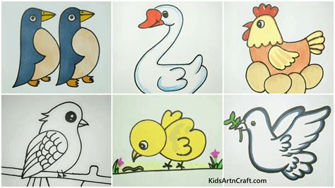 Flying Birds Drawing For Kids