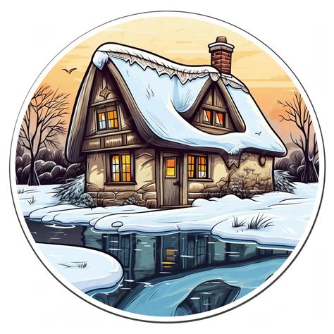 Premium AI Image | A drawing of a house with snow on the roof