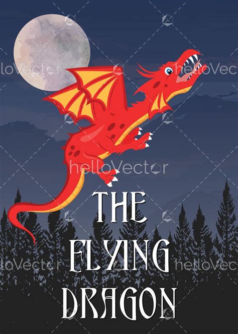 Kids Story Book Cover Design - The Flying Dragon - Download Graphics & Vectors