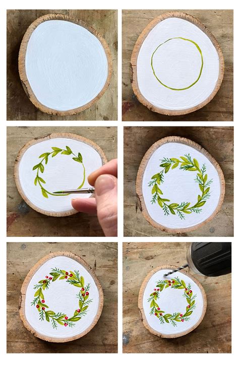 Learn How to Paint Your Own Hand Painted Christmas Wreath Ornament