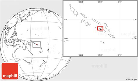 Blank Location Map of Honiara