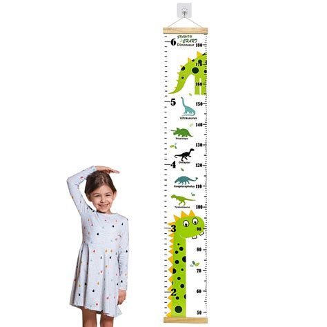 Buy Height Chart for Kids Cm and Feet Dual Scale Dinosaur Growth Chart Child Wall Height ...