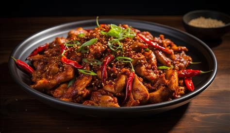 Premium Photo | Delicious Chongqing Spicy Chicken fiery Sichuan dish ...