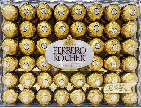 Ferrero Rocher Fine Hazelnut Chocolates, Chocolate Gift Box, 48 Count Flat, 21.2 oz: Amazon.ca ...