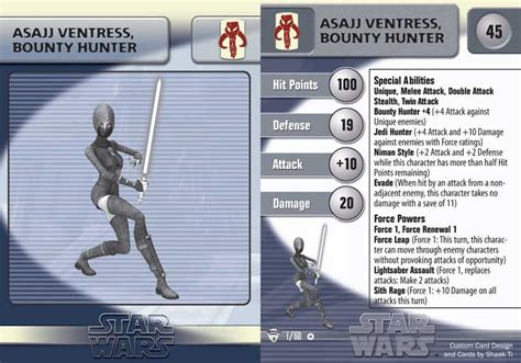 Assajj Ventress Star Wars Miniatures Custom Card by OrsiBarta on DeviantArt