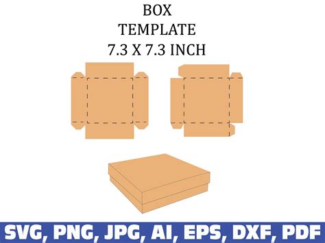 Square Box Template Svg, Gift Box Svg, Box Template Svg Silhouette, Cricut Box Svg Template, Box ...