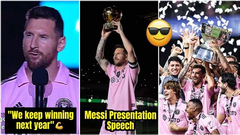 🥺 Messi heartfelt speech at his ballon d'or presentation Inter miami ...