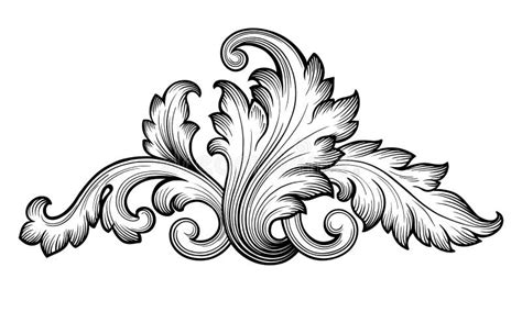 Vintage Baroque Floral Scroll Ornament Vector Stock Vector ...