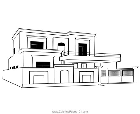 Duplex House 9 Coloring Page for Kids - Free Houses Duplex Printable ...