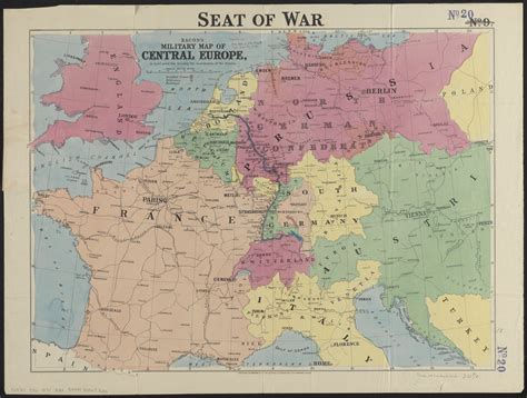 Bacon's military map of Central Europe, in bold print for tracing the ...