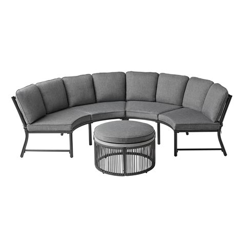 Mainstays Lawson Ridge 3-Piece Steel Curved Outdoor Sectional Set with ...