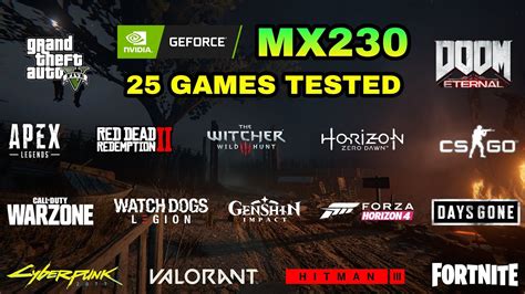 Nvidia GeForce MX230 Test in 25 Games in 2021 - YouTube