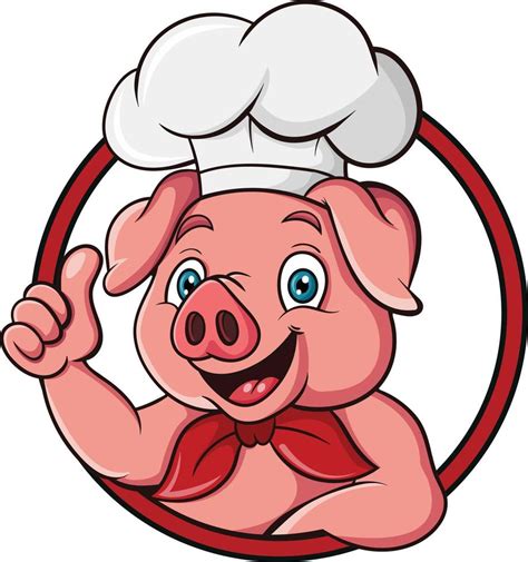 Cartoon pig chef giving thumb up 5332256 Vector Art at Vecteezy