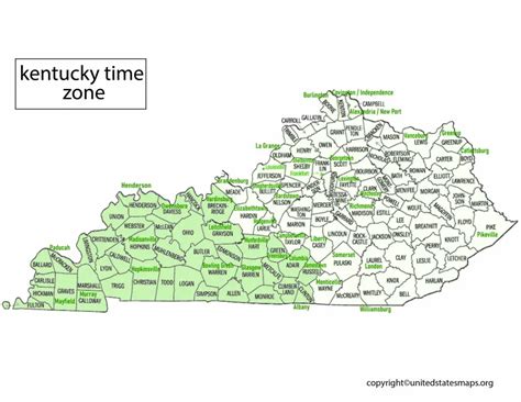 Kentucky Time Zone Map | Map of Time Zones Kentucky