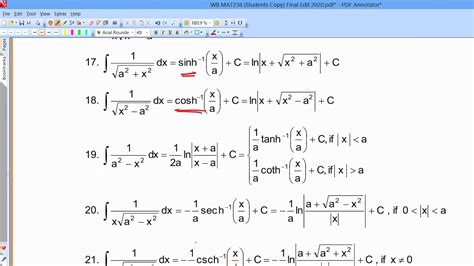 Integration of inverse hyperbolic functions (MAT238) - YouTube