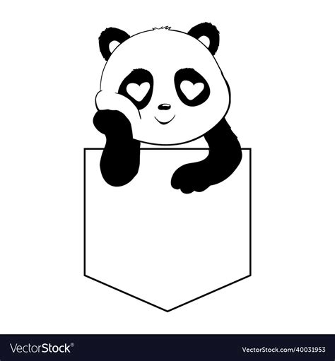 Stylized giant panda full body drawing simple Vector Image