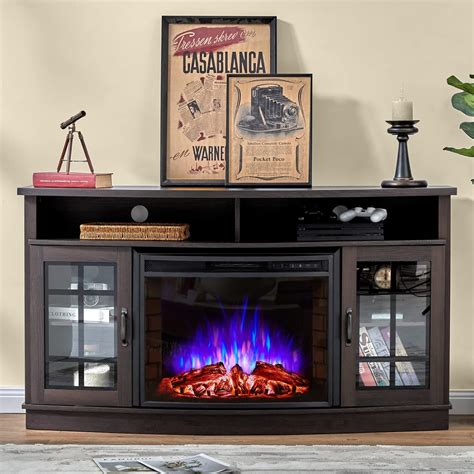 Buy Amerlife Curved Fireplace TV Stand with 26 Curved Electric ...