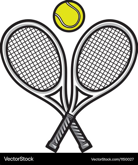 Tennis rackets and ball Royalty Free Vector Image