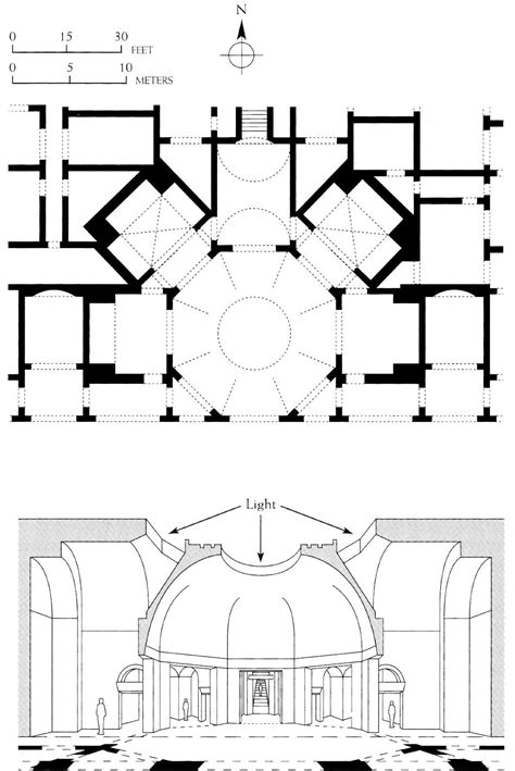 054-AUGUSTUS-(27BC TO 98AD)-TRAJAN: Plan and section of the Octagonal ...