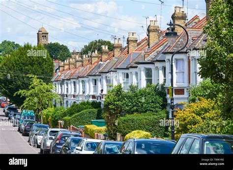 Turn of the century terraced houses along Nelson Road, Crouch End, London UK Stock Photo - Alamy