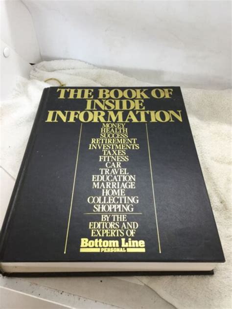 The Book Of Inside Information Hardcover 1982. Bottom Line Books. | eBay