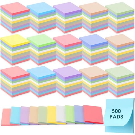 500 Pack Sticky Notes Bulk 3x3 Inch Sticky Pads Notes Colorful Self ...