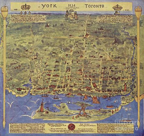 Old Vintage Toronto City Map Mixed Media by Pd - Pixels