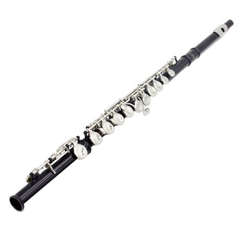 Western Concert Flute Cupronickel Plated Silver 16 Holes C Key Woodwind Instrument with Cork ...