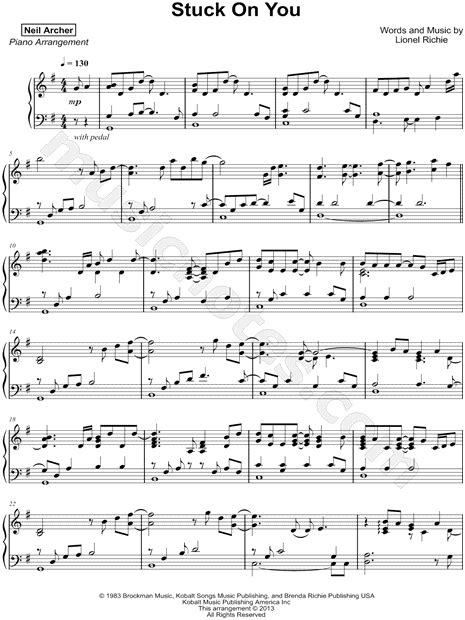 Neil Archer "Stuck on You" Sheet Music (Piano Solo) in G Major - Download & Print - SKU: MN0194062