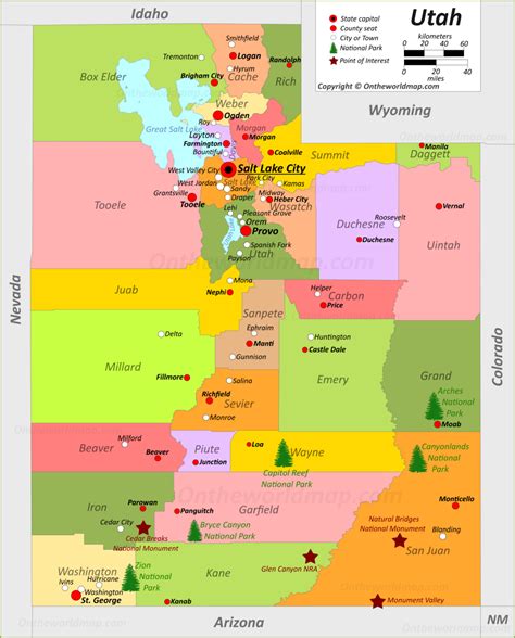 Utah State Map | USA | Maps of Utah (UT)