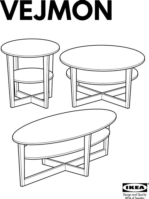 Ikea Coffee Table White Oval : Ikea Vejmon Coffee Table Round 35 ...