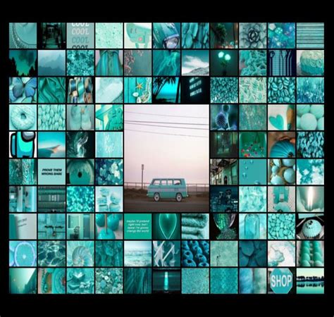 Teal Aesthetic Wall Collage Kit Teal Aesthetic Room Décor - Etsy Australia