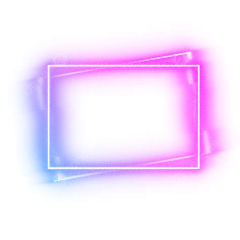Rectangle Cyber Frosted Glass Neon Border Pink Blue, Neon, Neon Border, Border PNG Transparent ...