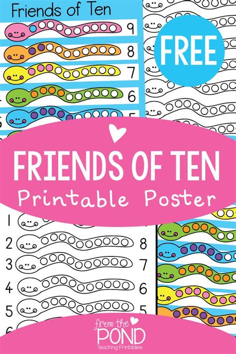 Friends of Ten Freebie | Teaching printables, First grade math, Math center activities