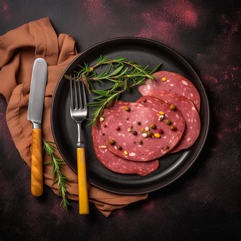 Premium AI Image | Slices Of Salami With Pistachios