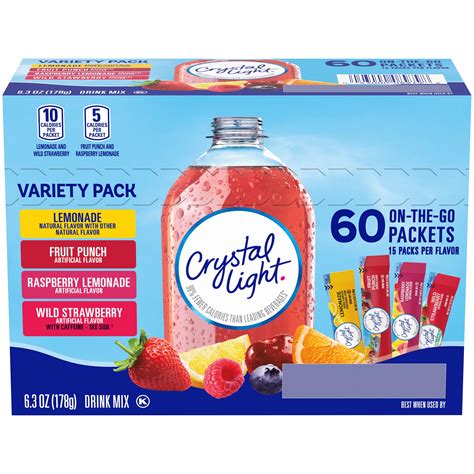 Buy Crystal Light Lemonade, Fruit Punch, Raspberry Lemonade & Wild Strawberry Powdered Drink Mix ...