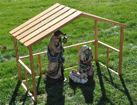 Large Outdoor Nativity Set with Wooden Stable | YonderStar