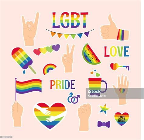 Collection Of Lgbtq Community Symbols Clipart Isolated Stock ...