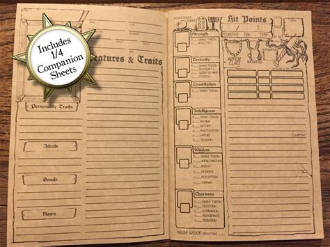 D&D 5e Character Booklet Printable Dungeons and Dragons - Etsy