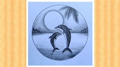 Easy dolphin pencil drawing - YouTube