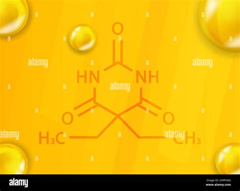 Barbital chemical formula. Barbital 3D Realistic chemical molecular structure Stock Vector Image ...