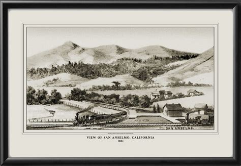 San Anselmo CA 1884 | Vintage City Maps