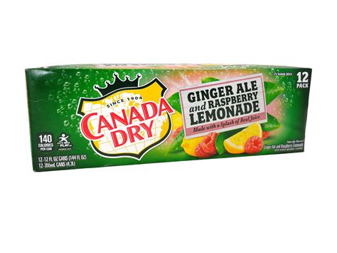 FRESH 12 pack 12oz cans Canada Dry Ginger Ale and Raspberry Lemonade!!