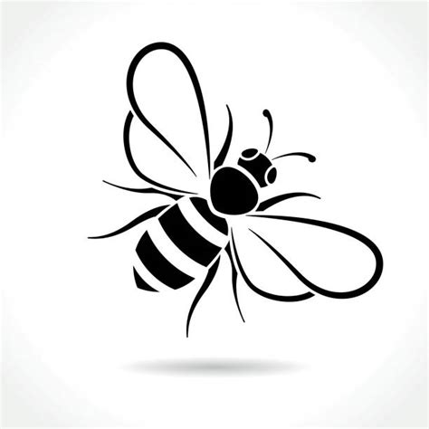 Royalty Free Silhouette Of A Honey Bee Art Clip Art, Vector Images ...