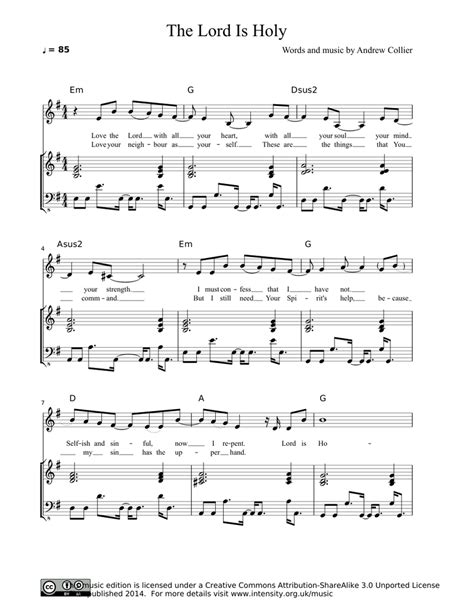 The Lord Is Holy Sheet music for Flute, Piano, Guitar | Download free in PDF or MIDI | Musescore.com