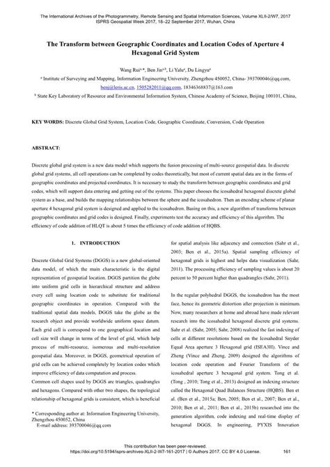 The Transform Between Geographic Coordinates and Location Codes of ...