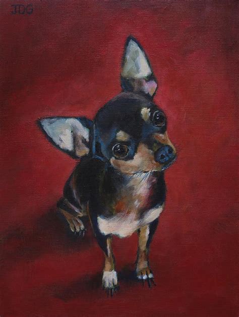 Chihuahua by Julie Dalton Gourgues | Chihuahua painting, Dog portrait painting, Puppy art