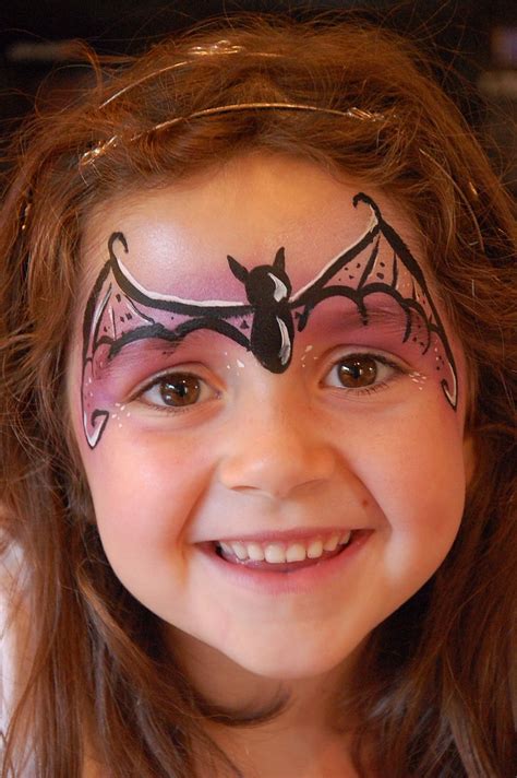 Bat girl face paint | Halloween makeup for kids, Face painting halloween kids, Face painting ...