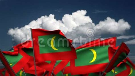 Waving Maldivian Flags stock footage. Video of maldivian - 136818806