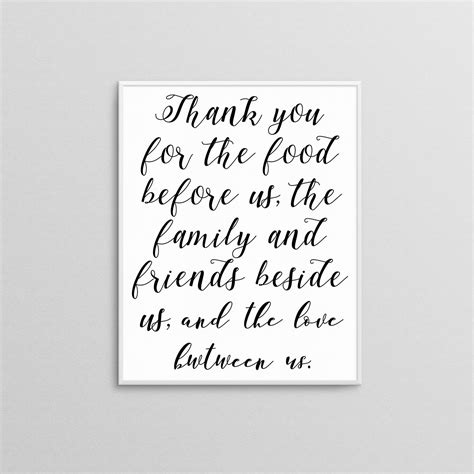 Thank You for the Food, Inspirational Print, Printable Wall Art ...